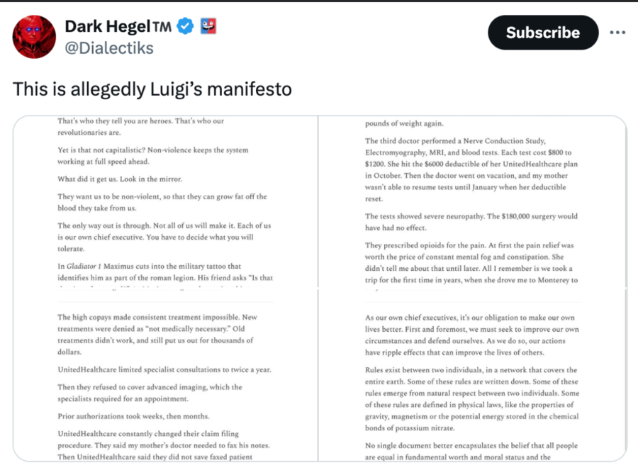 Fact Check FAKE 'Manifesto' Supposedly By Luigi Mangione Posted On
